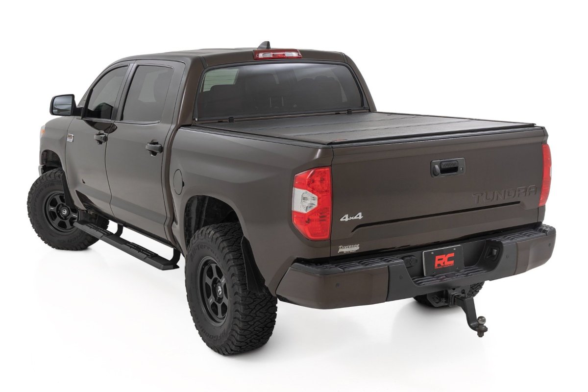 Toyota Tundra Running Boards - Rough Country - TR2, Aluminum, 5-inch, Black Powder Coat - Black - '07-'21